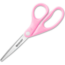 Pink Ribbon Stainless Steel Scissors with BCA Pin, 8", Pink