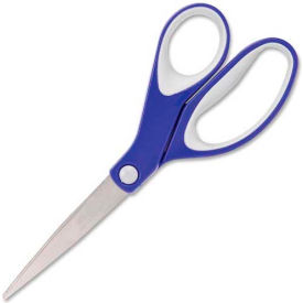 Straight KleenEarth Soft Handle Scissors, 8" length, Blue/Gray