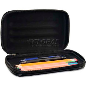 Large Soft-Sided Pencil Case, Fabric with Zipper Closure, Black