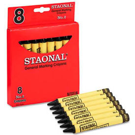 Staonal Marking Crayons, Black, 8/Box