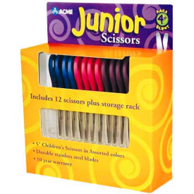Kids Scissors, 5" Blunt, Pack of 12, Assorted