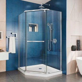 Prism 36 1/8" x 36 1/8" Frameless Pivot Shower Enclosure Chrome Finish