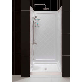 SlimLine 36" x 36" Shower Base & QWALL-5 Shower Backwall Kit