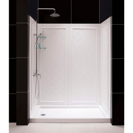 DreamLine 30" x 60" Shower Base Left H& Drain & QWALL-5 Shower Backwall Kit
