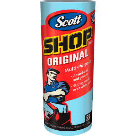 Shop Towels, 10-2/5" X 11", Blue, 30 Rolls/Case