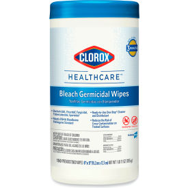 Healthcare Bleach Germicidal Wipes, 6" x 5", 150/Can, 6 Cans/Case - 30577