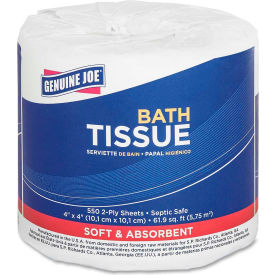 2 ply, Embossed Roll Bathroom Tissue, 4" X 4", 550 Sheets/Roll, 80/PK