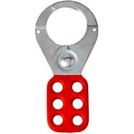 Lockout Tagout Hasp, Standard Style, 1-1/2" Opening, Red