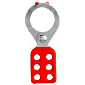 Lockout Tagout Hasp, Interlocking Style, 1-1/2" Opening, Red