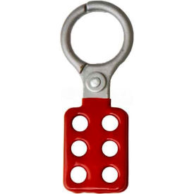 Lockout Tagout Hasp, Non-Sparking, 1-1/2" Opening, Red