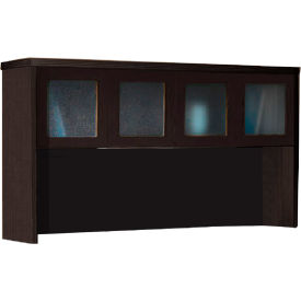 72"W Hutch with Glass Doors 72"W x 15"D x 39-1/8"H Mocha