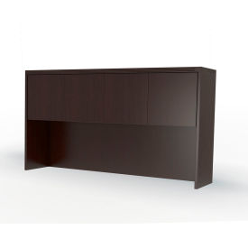 Aberdeen 72"W Hutch with Wood Doors 72"W x 15"D x 39-1/8"H Mocha