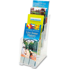Multi Compartment DocuHolder, 4 Compartments, 4-7/8"W x 8"D x 10"H, Clear