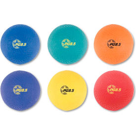 Playground Ball Set, Nylon, Assorted Colors, 6/Set
