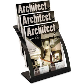 Three-Tier Magazine Holder, 11-1/4"W x 6-15/16"D x 13-5/16"H, Black