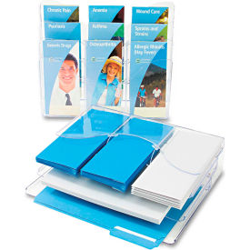 Three-Tier Document Organizer with Dividers, 13-3/8" Wide x 3-1/2" Deep x 11-1/2" High, Clear