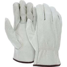 Leather Drivers Gloves, Unlined Select Grain Cow Leather, Large