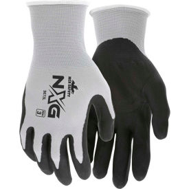 Memphis Foam Nitrile Gloves, Large, 13 Gauge, Gray/Black, 12 Pairs