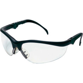 Klondike Plus Safety Glasses, Ratchet Temple, Black Frame, Clear Lens