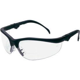 Klondike Plus Magnifier Safety Glasses, 2.0 Magnifier, Clear Lens