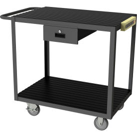 Instrument Cart with 2 Shelves & Poly Casters, 1200 lb. Capacity, 36"L x 24"W x 37-5/8"H