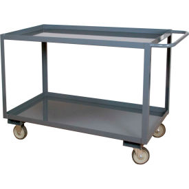 Service Cart with 2 Shelves, 1200 lbs. Capacity, 66-1/4"L x 30-1/4"W x 37-5/8"H, Gray