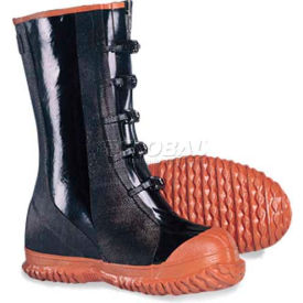 5-Buckle Boots, Size 9, Rubber, Black, 1-Pair