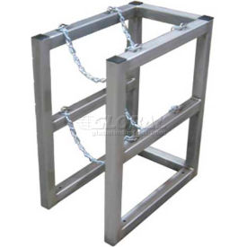 Stainless Steel Cylinder Tube Rack, 1 Wide x 2 Deep, 16"W x 26"D x 30"H, 2 Cylinder Cap.