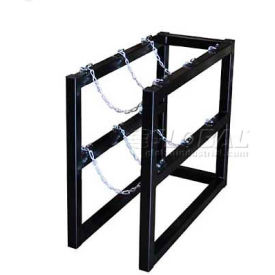 Stainless Steel Cylinder Tube Rack, 1 Wide x 3 Deep, 16"W x 38"D x 30"H,3 Cylinder Cap.