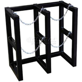 Stainless Steel Cylinder Tube Rack, 2 Wide x 1 Deep, 30"W x 16"D x 30"H, 2 Cylinder Cap.