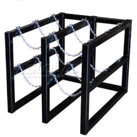 Stainless Steel Cylinder Tube Rack, 2 Wide x 3 Deep, 30"W x 38"D x 30"H,6 Cylinder Cap.