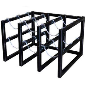 Stainless Steel Cylinder Tube Rack, 3 Wide x 3 Deep, 44"W x 40"D x 30"H,9 Cylinder Cap.