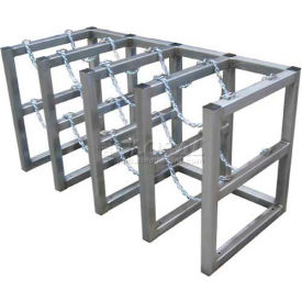 Stainless Steel Cylinder Tube Rack, 4 Wide x 2 Deep, 58"W x 26"D x 30"H,8 Cylinder Cap.