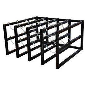 Cylinder Tube Rack, 4 Wide x 4 Deep, 58"W x 50"D x 30"H,16 Cylinder Cap.