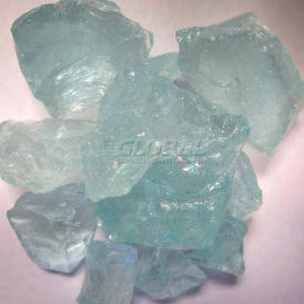 Fire Glass 1/2" to 1" Dia. Recycled Aqua 10 Lbs