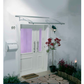 Aquila 1500 Door Awning, 5'L x 3'W, Clear Panel, Aluminum Frame