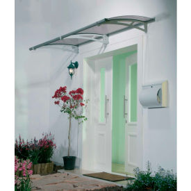 Aquila 2050 Door Awning, 7'L x 3'W, Grey Panel, Aluminum Frame