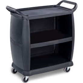 Small Bussing Cart with Panels, 18" x 36", Black