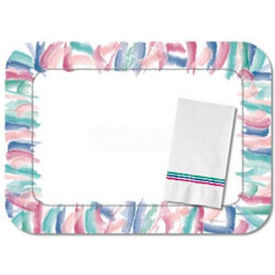 Watercolors Traycover W/Straight Edge Round Corner, 12-3/4" x 16-5/8", 1000/Cs