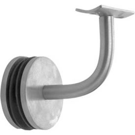 Glass Mount Handrail, for 1.5" Tubing, Satin Stainless Steel