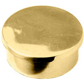 End Cap, Flush, for 1.5" Tubing, Polished Brass