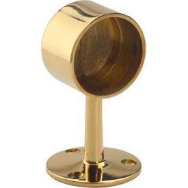 Flush End Post, for 2" Tubing, Polished Brass