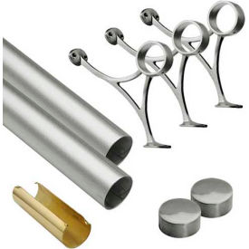 7' Foot Rail Kit, 2" Tube, Satin Stainless Steel