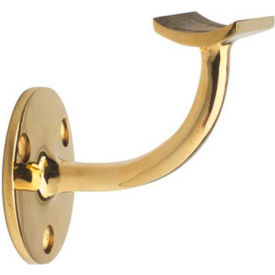 Handrail Bracket, for 2" Tubing, Polished Brass