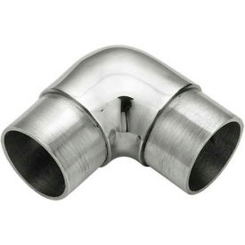 Flush Elbow Fitting for 2" Tubing, Polished Stainless Steel