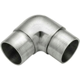 Flush Elbow Fitting, for 2" Tubing, Satin Stainless Steel