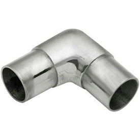 Flush Elbow Fitting, for 1.5" Tubing, Satin Stainless Steel
