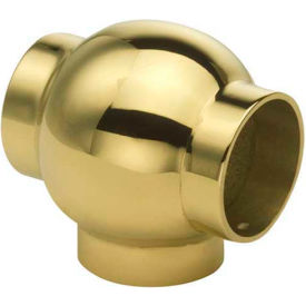 Ball Tee for 1.5" Tubing, Polished Brass