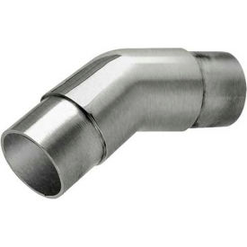 Flush Angle Fitting, 147 Degree, for 1.5" Tubing, Satin Stainless Steel