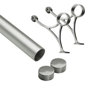 5' Foot Rail Kit, 2" Tube, Satin Stainless Steel
